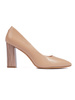 Beige Sergio Leone Heels with Decorative Block Heel