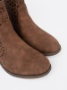 Openwork Brown Ankle Boots