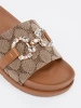 Brown embellished sandals
