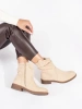 Beige Western Ankle Boots