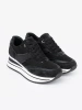 Modern Black Sneakers with Shiny Inserts