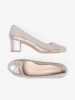 Grey pumps with silver embellishments