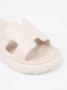 Women's Platform Slides Light Beige