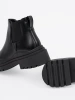 Czarne botki damskie  sztyblety na platformie