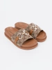 Brown embellished sandals