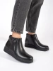 Cozy Black Leather Ankle Boots by Sergio Leone