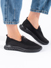 Czarne tekstylne damskie buty sportowe