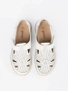 Women's perforated white shoes with velcro