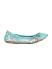 Blue Snake Print Ballet Flats with a Bow