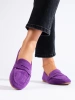 Plush Suede Comfort Loafers in Violet