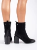 Sergio Leone Black Leather Block Heel Ankle Boots