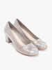 Grey pumps with silver embellishments