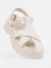 Light beige sandals with chunky sole