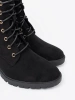 Comfortable Black Booties with Round Toe