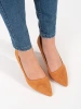 Camel court shoes with stiletto heels