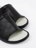 Women's black slides with a leather insole