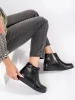 Cozy Black Leather Ankle Boots by Sergio Leone
