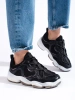 Czarne tekstylne sneakersy damskie