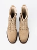Suede Beige Worker Boots with Solid Tread
