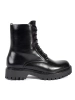 Smooth Lace-Up Black Worker Boots