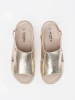 Gold Flat Sandals with Buckle