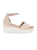 Light beige women's wedge sandals