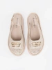 Flat sandals with taupe embellishment