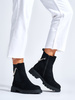 Chic Black Ankle Boots with Decorative Chain