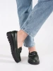 Dark green platform loafers