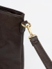 Dark Brown Handbag with Gold Accents