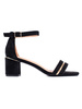 Black Suede Block Heel Sandals