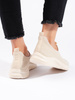 Beige Textile Sneakers