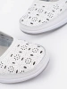 White perforated leather sandals