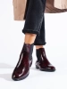 Sergio Leone Glossy Burgundy Ankle Boots