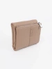 Small beige women's wallet made of eco-leather
