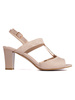 Golden Block Heel Sandals