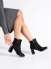 Suede Black Chunky Heel Ankle Boots
