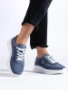 Blue Leather Sneakers