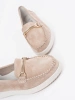 Beige leather loafers