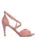 Suede Blush Pink High Heel Sandals by Sergio Leone