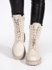 Light Beige Work Boots with Charms