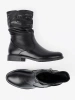 Comfortable black ankle boots with ruching