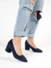 Navy Blue Suede Pumps Sergio Leone