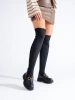 Czarne kozaki damskie z elastyczną cholewką 