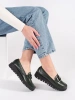 Dark green platform loafers