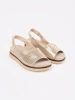 Gold perforated soft sandals