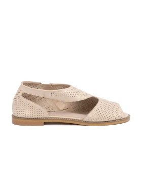 Golden cut-out sandals with flat sole