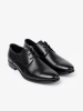 Elegant men's half-shoes in classic black and gloss