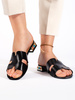 Black Flat Slide Sandals