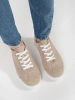 Beige Women's Leather Sneakers
